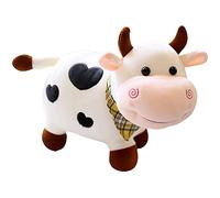 Srliya Vaca Rellena 27 * 20 * 10 Sonrisa Vaca de Peluche de Juguete Suave Muñeco de Peluche Cojín Lindo Animal de Dibujos Animados Muñeco de Peluche para Niños
