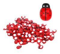 SRLWMYI 100 piezas pequeñas mariquitas mariquitas de madera como decoración accesorios para proyectos de bricolaje y regalos decoración mariquita peluche amuleto de la suerte adornos para decoración