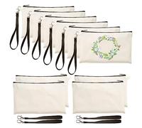 SRMAN 10 Piezas Estuche para BolíGrafos en Blanco para SublimacióN Bolsas para Manualidades DIY Estuche de LáPices Lona Bolsa Maquillaje de Lona Bolsas de CosméTicos Estuche de LáPices