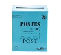 SRMAN BuzóN Vintage para Montaje en Pared, BuzóN de Correo para Exterior, BuzóN de Metal Antiguo, Resistente Al óXido, Soporte para Correo, Color Azul