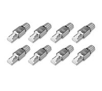 SRMAN Juego de 8 Conectores de Red Cat6A RJ-45 - Enchufes de Protección Tirones de Cable Ethernet Cat 6A Blindados