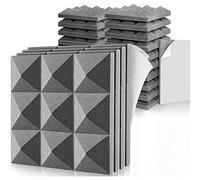 SRMAN Tablero de Espuma AcúStica de 24 Piezas, Tablero de Espuma Autoadhesivo una Prueba de Sonido, Espuma para Reducir el Ruido de Pared, para MúSica, Estudio, Etc., 5X30X30Cm