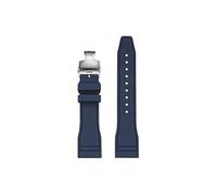 Srndsydak 20mm 22mm Compatible con Breitling Super Ocean Avenger Fluoro, Correa de reloj de goma(Dark blue-silver Folding,20mm)