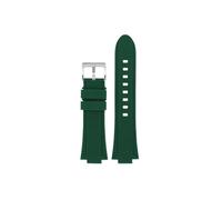 Srndsydak 26-12mm Compatible con Tissot PRX T137.407 T137.410 Correa de reloj de silicona hebilla de Metal de acero inoxidable(Green-silver pin buckle)