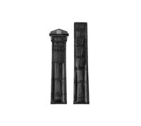 Srndsydak Compatible con Tag Heuer Carrera cuero de cocodrilo hebilla plegable correa de reloj 19mm 20mm 22mm(Black-black,22mm)