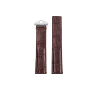 Srndsydak Compatible con Tag Heuer Carrera cuero de cocodrilo hebilla plegable correa de reloj 19mm 20mm 22mm(Brown-Silver,22mm)