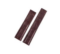 Srndsydak Compatible con Tag Heuer Carrera cuero de cocodrilo hebilla plegable correa de reloj 19mm 20mm 22mm(Brown no buckle,20mm)