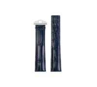 Srndsydak Compatible con Tag Heuer Carrera cuero de cocodrilo hebilla plegable correa de reloj 19mm 20mm 22mm(Blue-Silver,22mm)