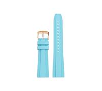 Srndsydak Correa de reloj Caucho de 20mm 22mm Compatible con Breitling Avenger/Superocean V17311 A32390 A17331(Light blue-rose gold,20mm)