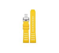 Srndsydak Correa de reloj de caucho fluorado de 20mm 22mm Compatible con Breitling Avenger Super Ocean.(Yellow silver Folding buckle,20mm)