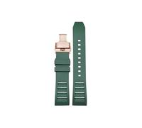 Srndsydak Correa de reloj de caucho fluorado de 20mm 22mm Compatible con Breitling Avenger Super Ocean.(Green Rose gold Folding buckle,20mm)