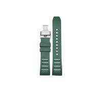 Srndsydak Correa de reloj de caucho fluorado de 20mm 22mm Compatible con Breitling Avenger Super Ocean.(Green silver Folding buckle,20mm)