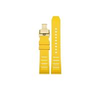 Srndsydak Correa de reloj de caucho fluorado de 20mm 22mm Compatible con Breitling Avenger Super Ocean.(Yellow golden Folding buckle,22mm)