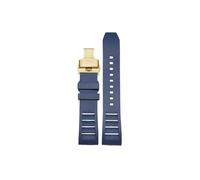 Srndsydak Correa de reloj de caucho fluorado de 20mm 22mm Compatible con Breitling Avenger Super Ocean.(Blue golden Folding buckle,20mm)