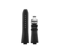 Srndsydak Correa de reloj de cuero genuino Compatible con Michael Kors Mk 8184 8729 9020 8152 9026 8296(B black-silver Folding)