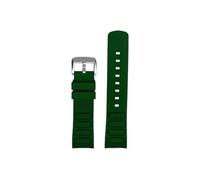 Srndsydak Correa de reloj de goma curvada de 22mm for hombre, Compatible con Mido New Multifort TV M049.526(Green silver pin buckle)