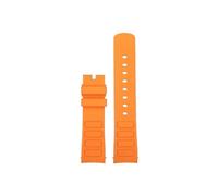 Srndsydak Correa de reloj de goma curvada de 22mm for hombre, Compatible con Mido New Multifort TV M049.526(Orange No buckle)