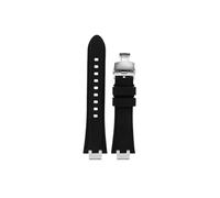 Srndsydak Correa de reloj de goma de silicona Compatible con Maurice Lacroix Aikon AI6008 6007 6038(Black-silver Folding,For AI1018)