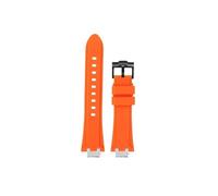 Srndsydak Correa de reloj de goma de silicona Compatible con Maurice Lacroix Aikon AI6008 6007 6038(Orange-black pin buckle,For AI6058)