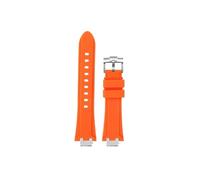 Srndsydak Correa de reloj de goma de silicona Compatible con Maurice Lacroix Aikon AI6008 6007 6038(Orange-silver pin buckle,For AI1018)