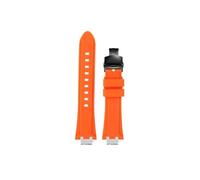 Srndsydak Correa de reloj de goma de silicona Compatible con Maurice Lacroix Aikon AI6008 6007 6038(Orange-black Folding,For AI6058)
