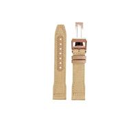 Srndsydak Correa de reloj de piel de vaca de lona de nailon Compatible con IWC Big Pilot Little Prince Mark 18 Portugal 20/21/22mm(Khaki-Rose gold folding,20mm)