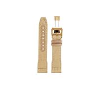 Srndsydak Correa de reloj de piel de vaca de lona de nailon Compatible con IWC Big Pilot Little Prince Mark 18 Portugal 20/21/22mm(Khaki-gold folding,21mm)