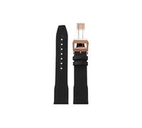 Srndsydak Correa de reloj de piel de vaca de lona de nailon Compatible con IWC Big Pilot Little Prince Mark 18 Portugal 20/21/22mm(Black-Rose gold folding,20mm)