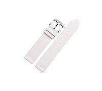 Srndsydak Correa de reloj de piel de vaca suave Compatible con Huawei B2 B3 B5 B6, pulsera de moda for hombres y mujeres(White-silver pin buckle,16mm for B3/B6)