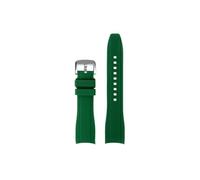 Srndsydak Correa de reloj de silicona suave con extremo curvado 22mm Compatible con Mido New Multifort TV M049.526 M049(Green silver pin)