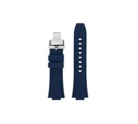 Srndsydak Correa de silicona for reloj Compatible con Citizen Photokinetic Red Magic CC3039/3079/3035(Blue silver Folding)