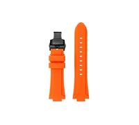 Srndsydak Correa de silicona for reloj Compatible con Citizen Photokinetic Red Magic CC3039/3079/3035(Orange black Folding)