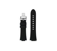 Srndsydak Correa de silicona for reloj Compatible con Citizen Photokinetic Red Magic CC3039/3079/3035(Black silver Folding)