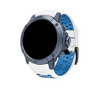 Srndsydak Correa de silicona suave y transpirable de dos tonos for deportes de 22mm 26mm,Compatible con COROS VERTIX/VERTIX 2S 2(White Blue,22mm)