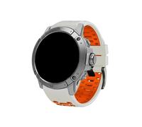 Srndsydak Correa de silicona suave y transpirable de dos tonos for deportes de 22mm 26mm,Compatible con COROS VERTIX/VERTIX 2S 2(Gray Orange,22mm)
