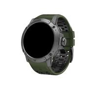 Srndsydak Correa de silicona suave y transpirable de dos tonos for deportes de 22mm 26mm,Compatible con COROS VERTIX/VERTIX 2S 2(Army Green Black,22mm)
