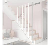 SRNSAEB Balaustre Barandilla Poste de Escalera Estilo L de Metal con Kits de Tornillos, balaustres de Escalera Modernos Personalizados, Postes de balaustrada para escaleras(White,58in/147.3cm)