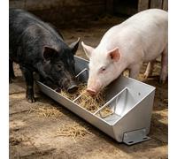 SRNSAEB Comedero para Ganado Comederos Metálicos Redondeados para Ganado (Uso Interior Y Exterior) - Modelos De 5, 8 Y 10 Compartimentos para Cerdos U Otros Animales - Aptos para Agua(1m/3.3ft 5bit)
