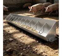 SRNSAEB Comedero para Ganado Comederos Metálicos Redondeados para Ganado (Uso Interior Y Exterior) - Modelos De 5, 8 Y 10 Compartimentos para Cerdos U Otros Animales - Aptos para Agua(2m/6.6ft 10bit)