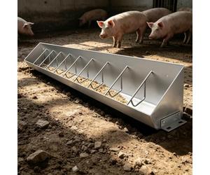 SRNSAEB Comedero para Ganado Comederos Metálicos Redondeados para Ganado (Uso Interior Y Exterior) - Modelos De 5, 8 Y 10 Compartimentos para Cerdos U Otros Animales - Aptos para Agua(2m/6.6ft 10bit)