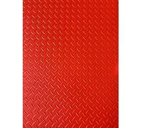 SRNSAEB Suelo de Goma Rollos de tapete de Goma de tamaño Personalizado para Pisos Exteriores, Rollo de tapetes de Garaje con Placa de Diamante de PVC(Red,5ft x 7ft/1.52m x 2.13m)