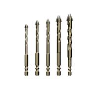 SROUPSUTKK Broca Overlord de 6 mm for azulejos, perforadora cuatro bordes for vidrio alta dureza, abridor agujeros, broca for escariar paredes hormigón y broca(5pcs)
