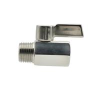 SROUPSUTKK Mini válvula de bola acero inoxidable SS304/316L, rosca BSP 1/8, 1/4, 3/8, 1/2 y 3/4, bidireccional for agua aceite Válvula angular para baño.(Male female-2,SS316L_1/2")