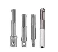SROUPSUTKK Taladro atornillador de vaso SDS Plus 1/4", 3/8" y 1/2", adaptador extensión hexagonal cambio rápido, conector, broca for martillo, tuerca, cabezal impacto broca(B-4Pcs-Black)