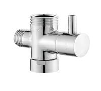 SROUPSUTKK Válvula desviadora de latón 3 vías G1/2", separador agua, adaptador en T for brazo ducha, cartuchos grifo for mano y cabezal fijo Válvula angular para baño.(2 Way Diverter-B)