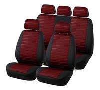 SRQORT 4 Uds/9 Uds Funda De Asiento De Coche Funda De Tela para Asiento Universal Compatible con Airbag Interiores De Coche Protectores De Asiento De Coche Fundas Asientos(5pcs Red)