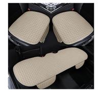 SRQORT Apto La Mayoría Los Coches SUV Camión Funda Asiento De Coche Juego Completo Protector De Asiento Delantero Y Trasero Antiarañazos Alfombrilla Cojín Fundas Asientos(3 Piece Set- Beige)