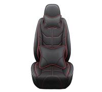 SRQORT Conjunto De Fundas De Asiento De Coche Accesorios De Coche para Fiat para 500 Funda De Asiento De Coche, Estilo De Cuero Fundas Asientos(Black Red Pillows)