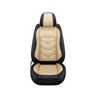 SRQORT Funda Cuero Asiento Coche para Captur para Logan para Kadjar para Trafic Reposabrazos Escénico Protectores Cojines Asiento Coche para Megane Fundas Asientos(Beige Negro)