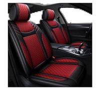 SRQORT Funda De Cuero Asiento De Coche 5 Asientos para Fiat Todos Los Modelos para 500 500L 2007-2014 para Punto para Bravo para Viaggio para Freemoauto Fundas Asientos(Negro Rojo)